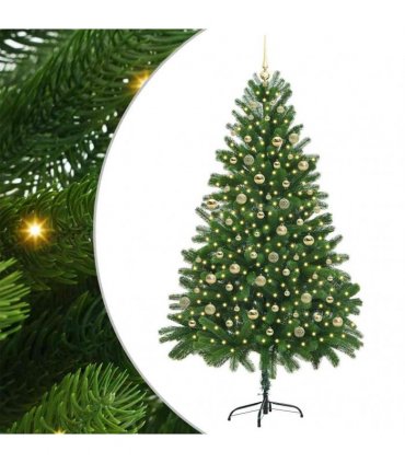 vidaXL Christmas Tree with LED Light Green 210 cm PE