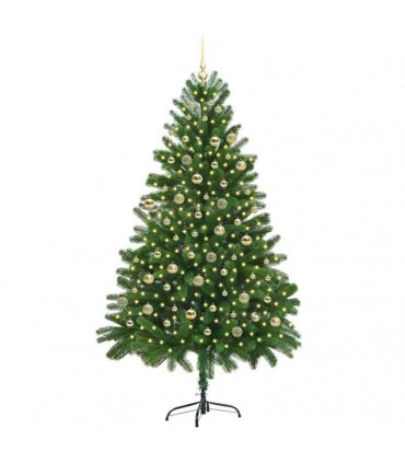 vidaXL Christmas Tree with LED Light Green 210 cm PE