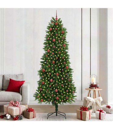 vidaXL Christmas Tree with LED Light Green 240 cm PE