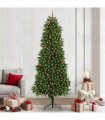 vidaXL Christmas Tree with LED Light Green 240 cm PE