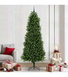 vidaXL Christmas Tree with LED Light Green 240 cm PE