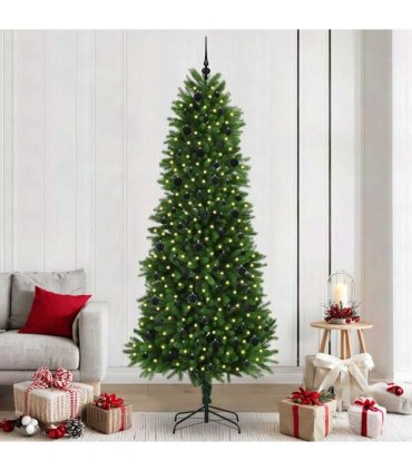 vidaXL Christmas Tree with LED Light Green 240 cm PE