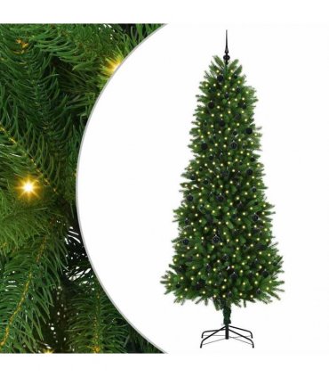vidaXL Christmas Tree with LED Light Green 240 cm PE