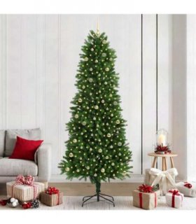 vidaXL Christmas Tree with LED Light Green 240 cm PE