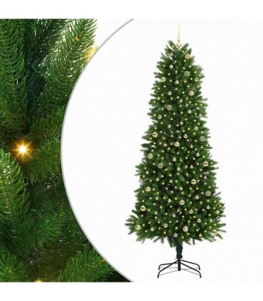 vidaXL Christmas Tree with LED Light Green 240 cm PE