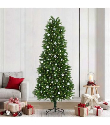 vidaXL Christmas Tree with LED Light Green 240 cm PE
