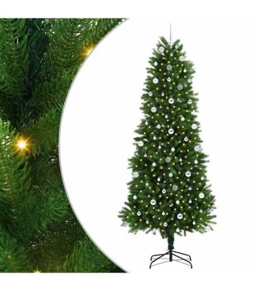 vidaXL Christmas Tree with LED Light Green 240 cm PE