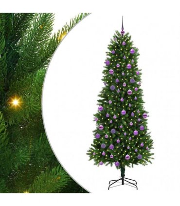 vidaXL Christmas Tree with LED Light Green 240 cm PE
