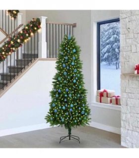 vidaXL Christmas Tree with LED Light Green 240 cm PE