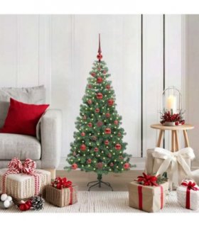 vidaXL Christmas Tree with LED Light Green 120 cm PVC and Steel