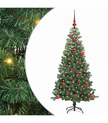 vidaXL Christmas Tree with LED Light Green 120 cm PVC and Steel