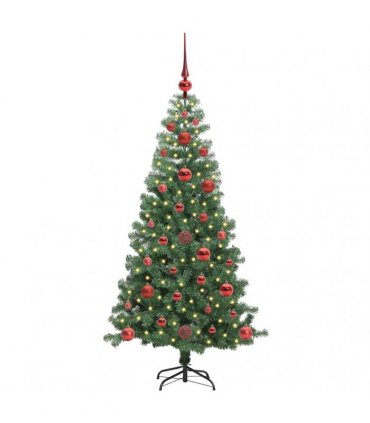 vidaXL Christmas Tree with LED Light Green 120 cm PVC and Steel