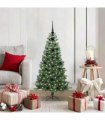 vidaXL Christmas Tree with LED Light Green 120 cm PVC and Steel