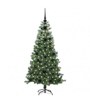 vidaXL Christmas Tree with LED Light Green 120 cm PVC and Steel
