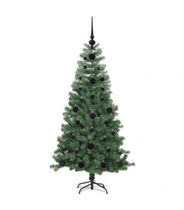 vidaXL Christmas Tree with LED Light Green 120 cm PVC and Steel