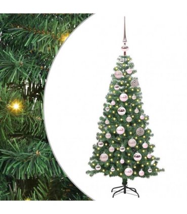 vidaXL Christmas Tree with LED Light Green 120 cm PVC and Steel