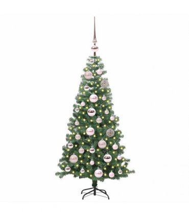 vidaXL Christmas Tree with LED Light Green 120 cm PVC and Steel