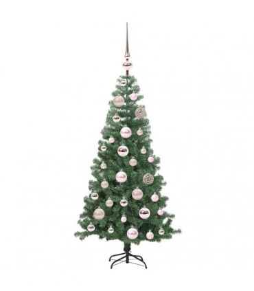 vidaXL Christmas Tree with LED Light Green 120 cm PVC and Steel