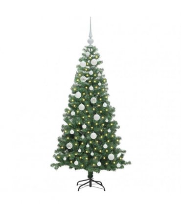vidaXL Christmas Tree with LED Light Green 120 cm PVC and Steel