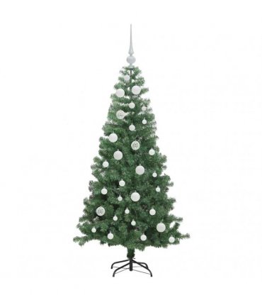vidaXL Christmas Tree with LED Light Green 120 cm PVC and Steel