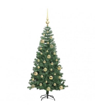 vidaXL Christmas Tree with LED Light Green 120 cm PVC and Steel