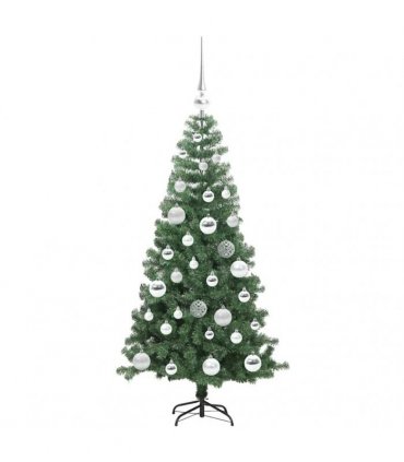 vidaXL Christmas Tree with LED Light Green 120 cm PVC and Steel