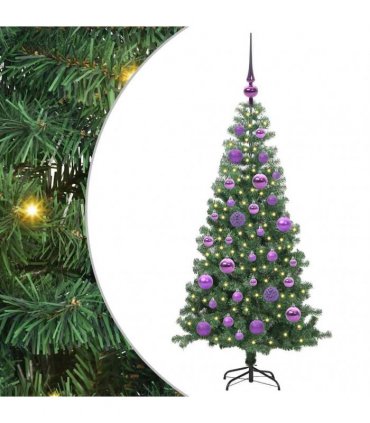 vidaXL Christmas Tree with LED Light Green 120 cm PVC and Steel