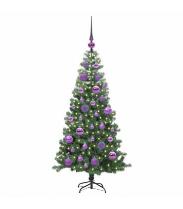 vidaXL Christmas Tree with LED Light Green 120 cm PVC and Steel