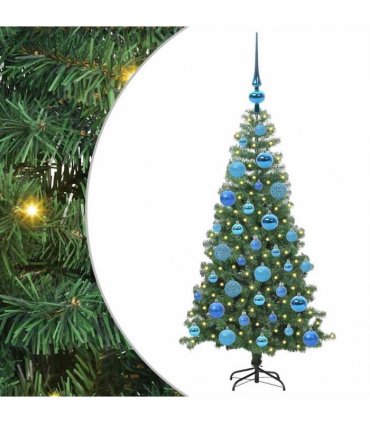 vidaXL Christmas Tree with LED Light Green 120 cm PVC and Steel