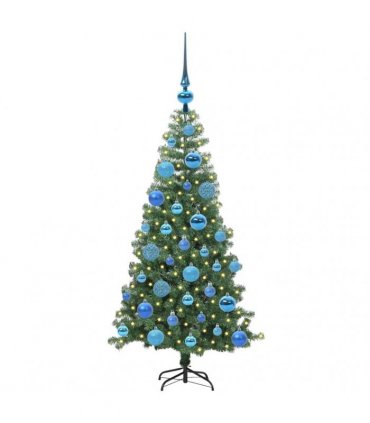 vidaXL Christmas Tree with LED Light Green 120 cm PVC and Steel