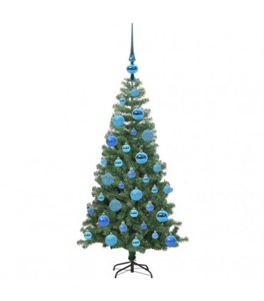 vidaXL Christmas Tree with LED Light Green 120 cm PVC and Steel