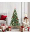 vidaXL Christmas Tree with LED Light Green 120 cm PVC and Steel