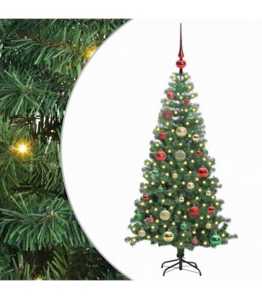 vidaXL Christmas Tree with LED Light Green 120 cm PVC and Steel