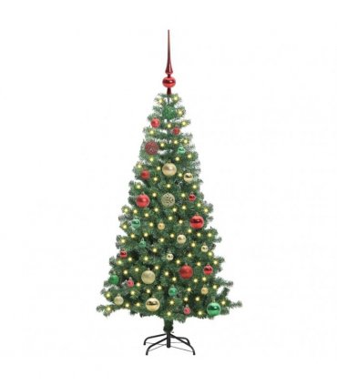 vidaXL Christmas Tree with LED Light Green 120 cm PVC and Steel