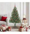 vidaXL Christmas Tree with LED Light Green 150 cm PVC and Steel