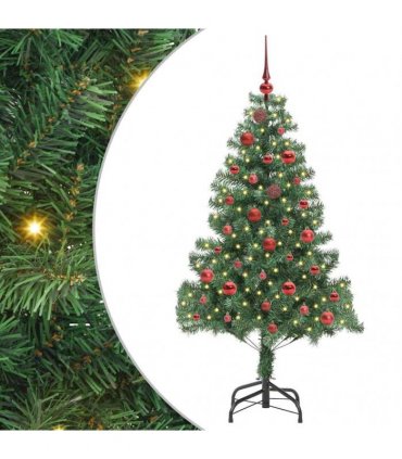 vidaXL Christmas Tree with LED Light Green 150 cm PVC and Steel