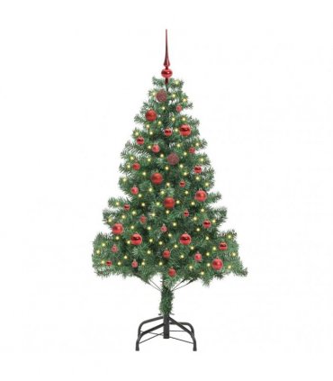 vidaXL Christmas Tree with LED Light Green 150 cm PVC and Steel