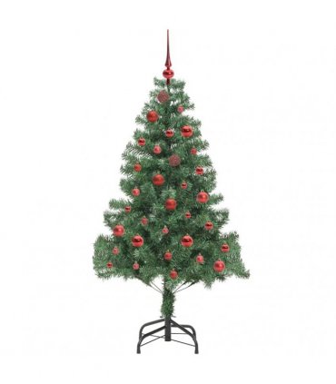 vidaXL Christmas Tree with LED Light Green 150 cm PVC and Steel