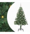 vidaXL Christmas Tree with LED Light Green 150 cm PVC and Steel