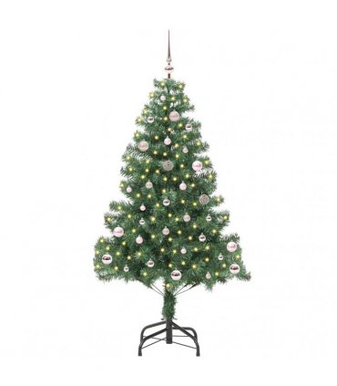 vidaXL Christmas Tree with LED Light Green 150 cm PVC and Steel