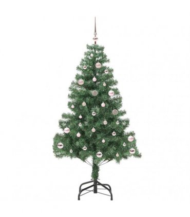 vidaXL Christmas Tree with LED Light Green 150 cm PVC and Steel