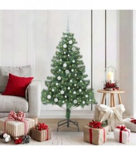 vidaXL Christmas Tree with LED Light Green 150 cm PVC and Steel