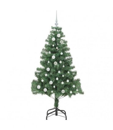 vidaXL Christmas Tree with LED Light Green 150 cm PVC and Steel