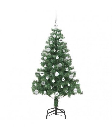 vidaXL Christmas Tree with LED Light Green 150 cm PVC and Steel