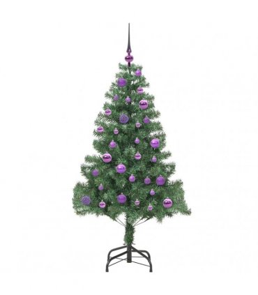 vidaXL Christmas Tree with LED Light Green 150 cm PVC and Steel