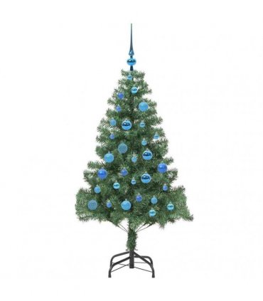 vidaXL Christmas Tree with LED Light Green 150 cm PVC and Steel