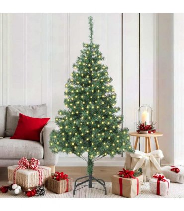 vidaXL Christmas Tree with LED Light Green 180 cm PVC and Steel