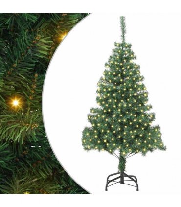 vidaXL Christmas Tree with LED Light Green 180 cm PVC and Steel