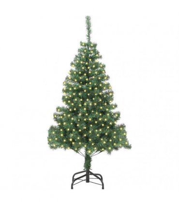 vidaXL Christmas Tree with LED Light Green 180 cm PVC and Steel