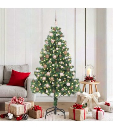 vidaXL Christmas Tree with LED Light Green 180 cm PVC and Steel